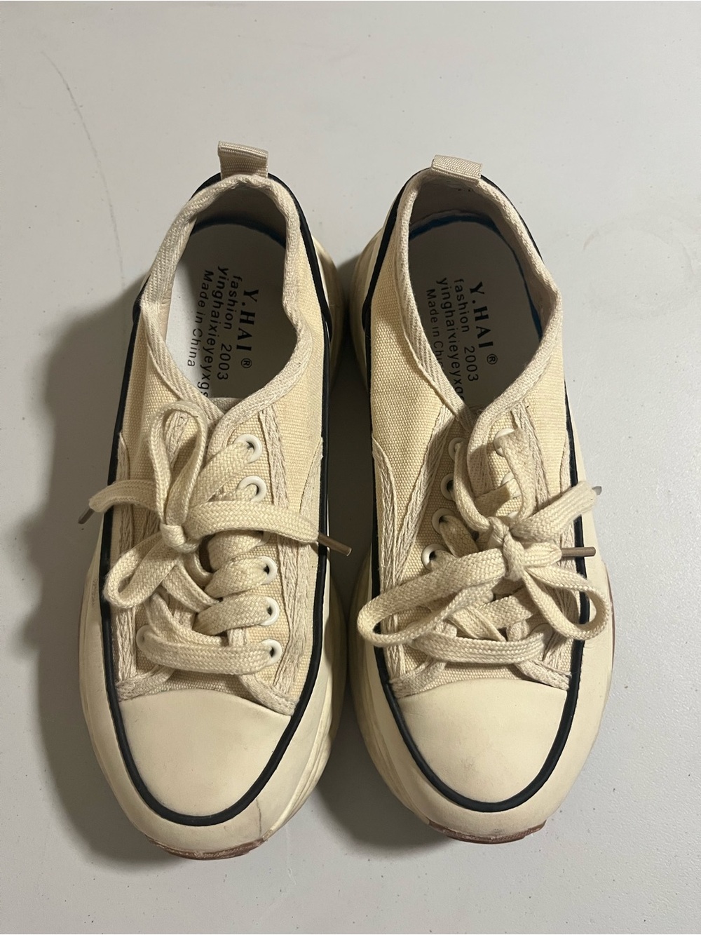 Cream Canvas Kids Sneakers - Neutral Beige
